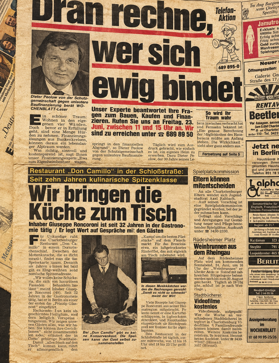 Historischer Presseartikel über Don Camillo